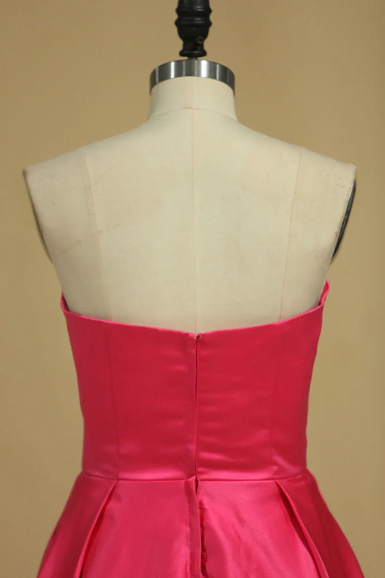2024 Sheath Sweetheart Prom Dresses Zipper Up Satin