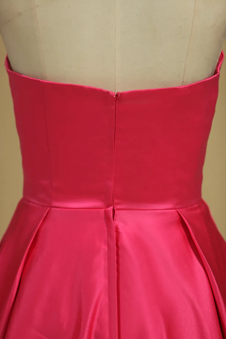 2024 Sweetheart Sheath Prom Dresses Satin Zipper Up