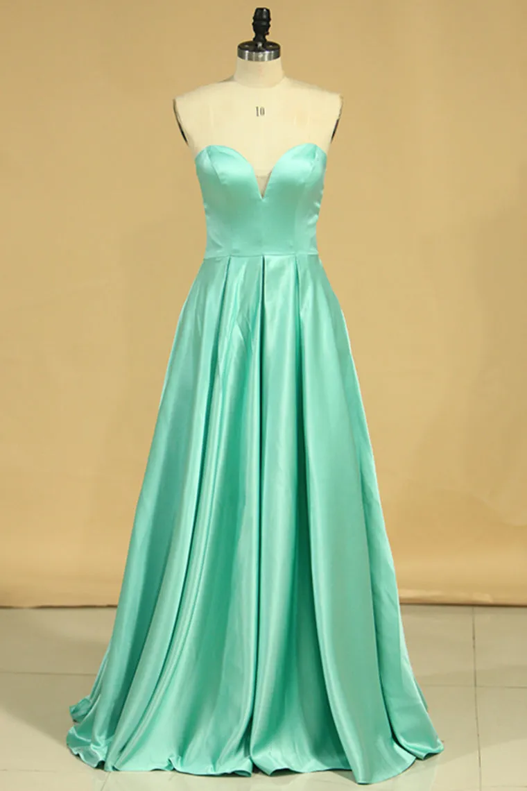 2024 Sweetheart Sheath Prom Dresses Satin Zipper Up