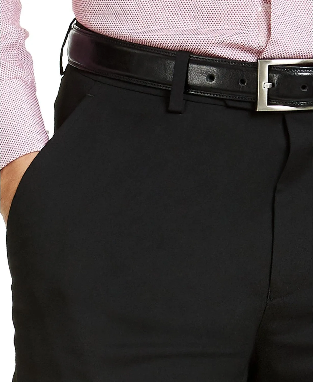 Alfani Mens Slim fit Dress Pants 32 / 34 Black Solid Stretch