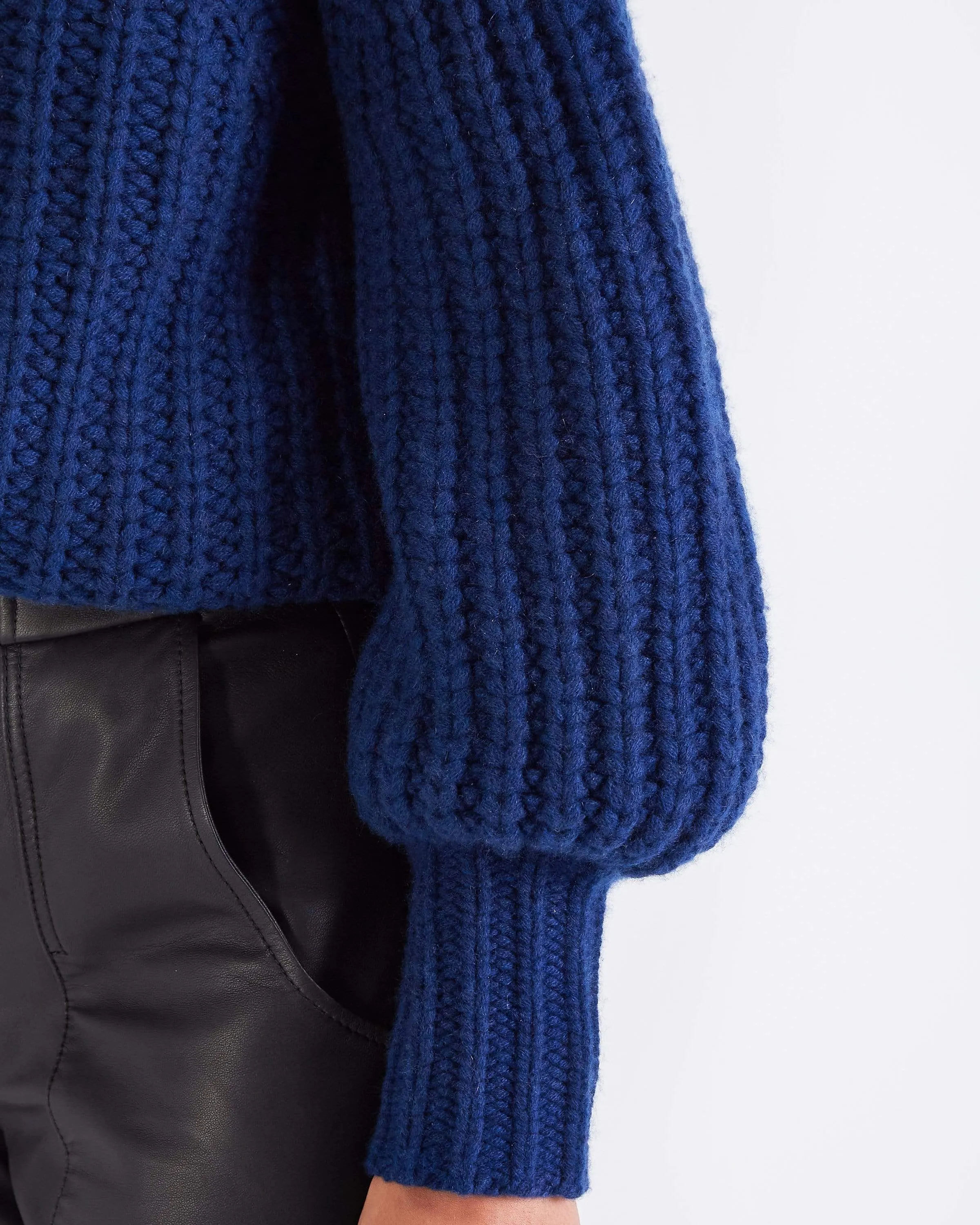 Arlette BALLOON SLEEVE CASHMERE - NAVY