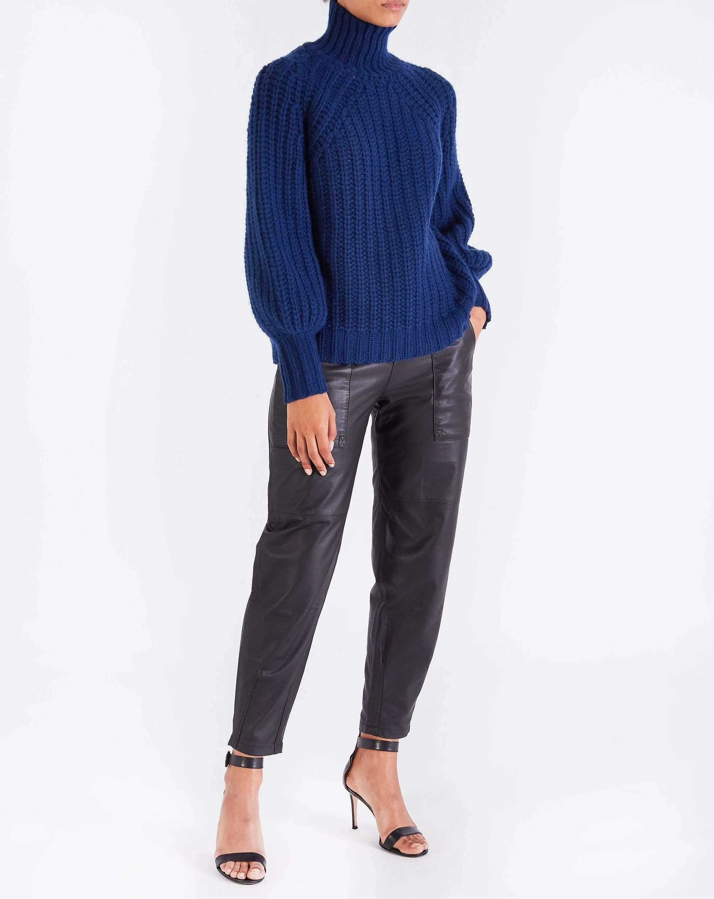 Arlette BALLOON SLEEVE CASHMERE - NAVY