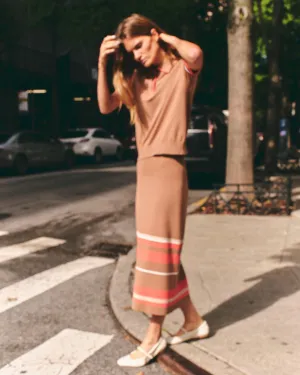 Avril Midi Skirt-Camel