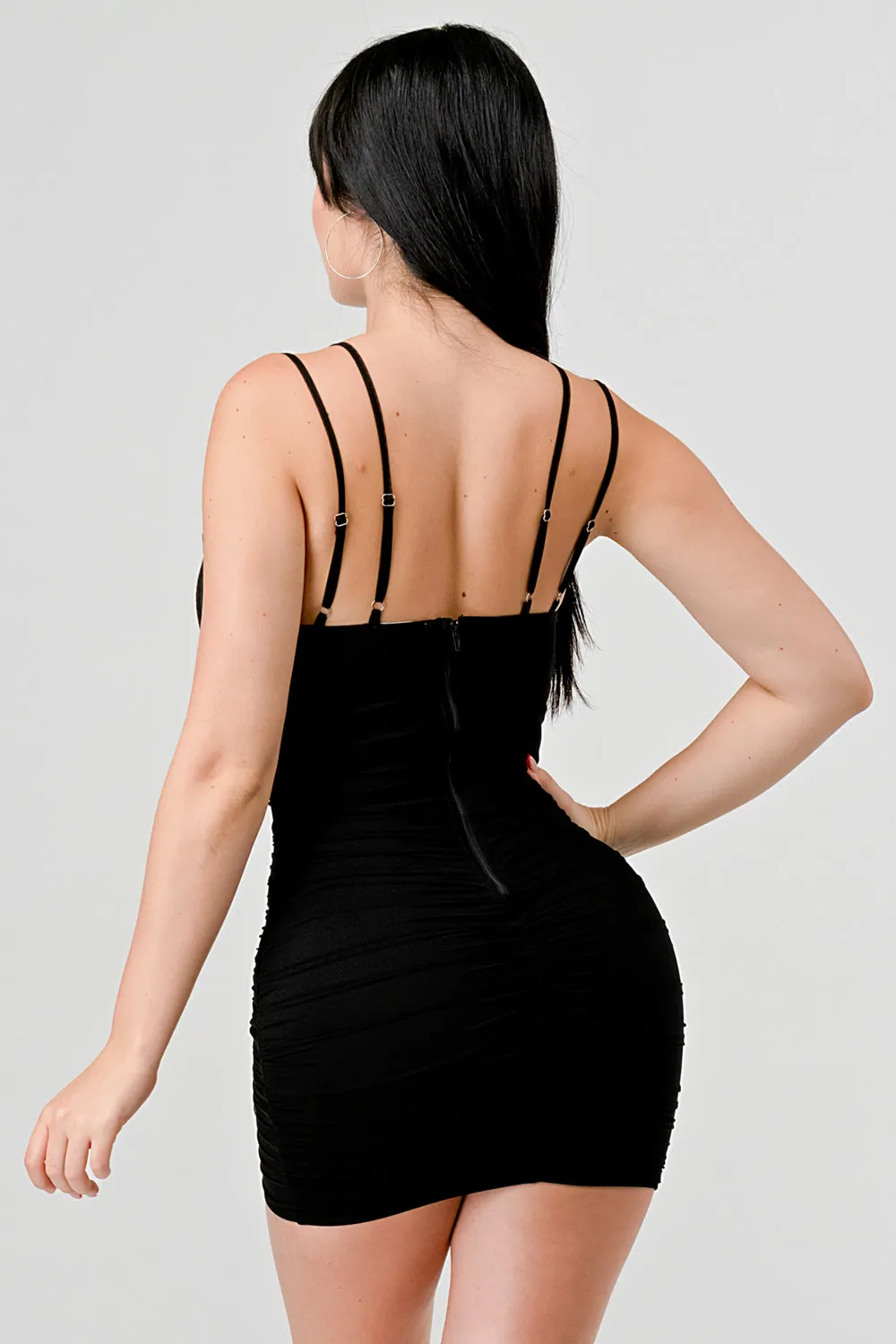 CHIC SHEER MESH CONTRAST CORSET BODYCON MINI DRESS