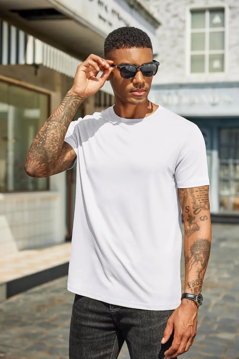 COOFANDY Men's Short Sleeve T-Shirts Crew Neck Casual Summer T Shirts 1-3 Pack Basic Tee Shirt