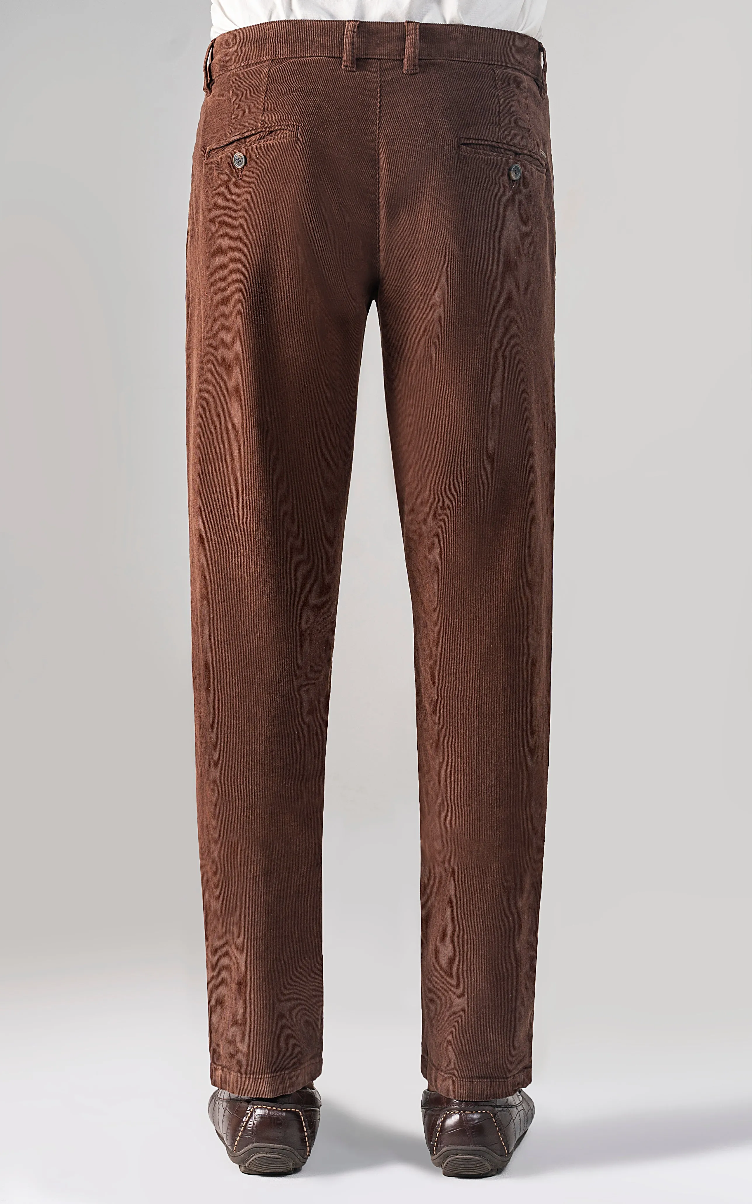 CORDUROY SMART FIT CASUAL PANT BROWN
