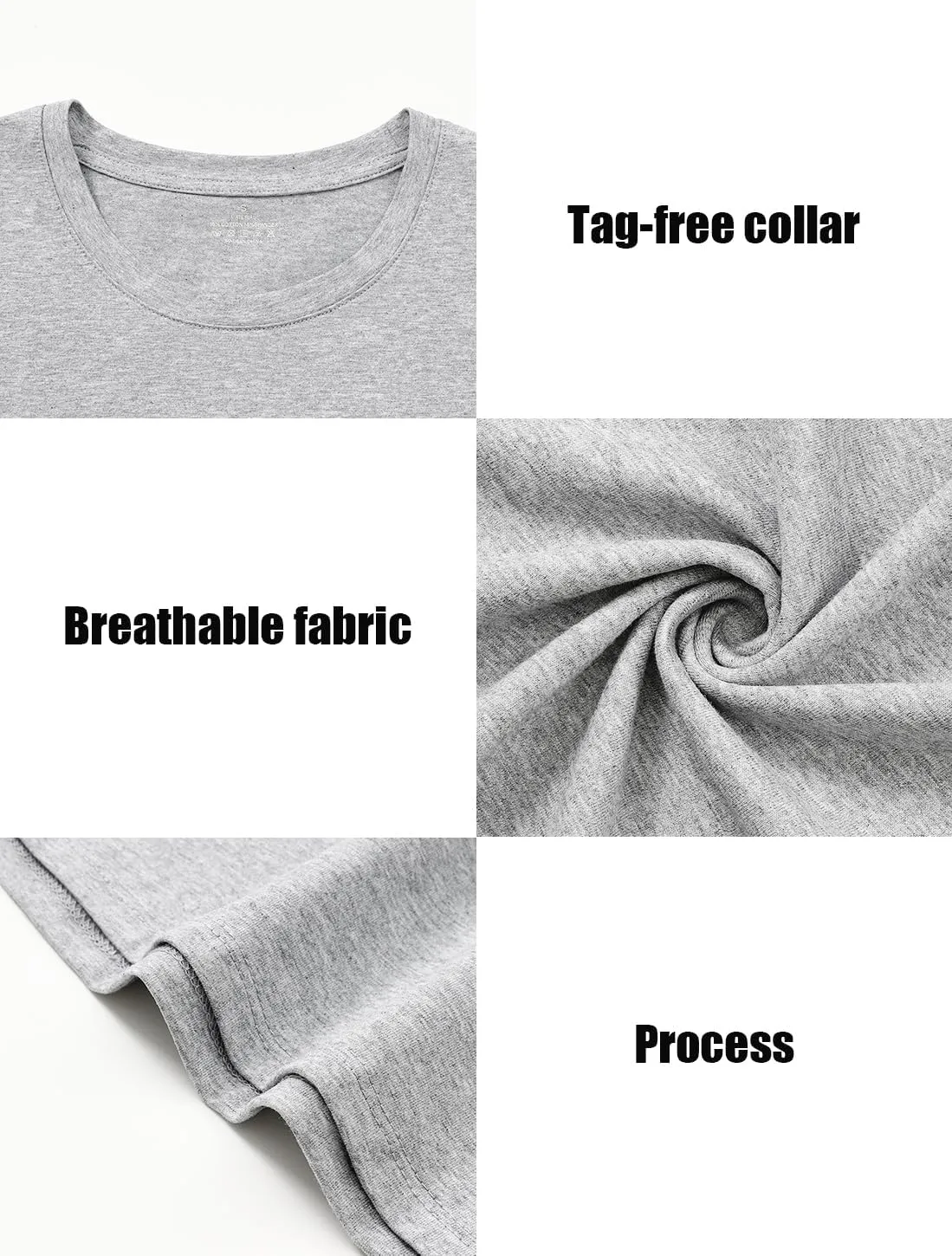 Cosy Pyro Cotton Long Sleeve T Shirt for Women Crew Neck Classic-Fit Workout Shirts Soft Solid Basic Tee