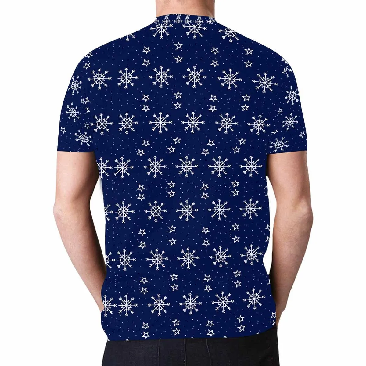 Custom Face Tee Christmas Snowflake Men's All Over Print T-shirt Design Your Dog on A Shirt