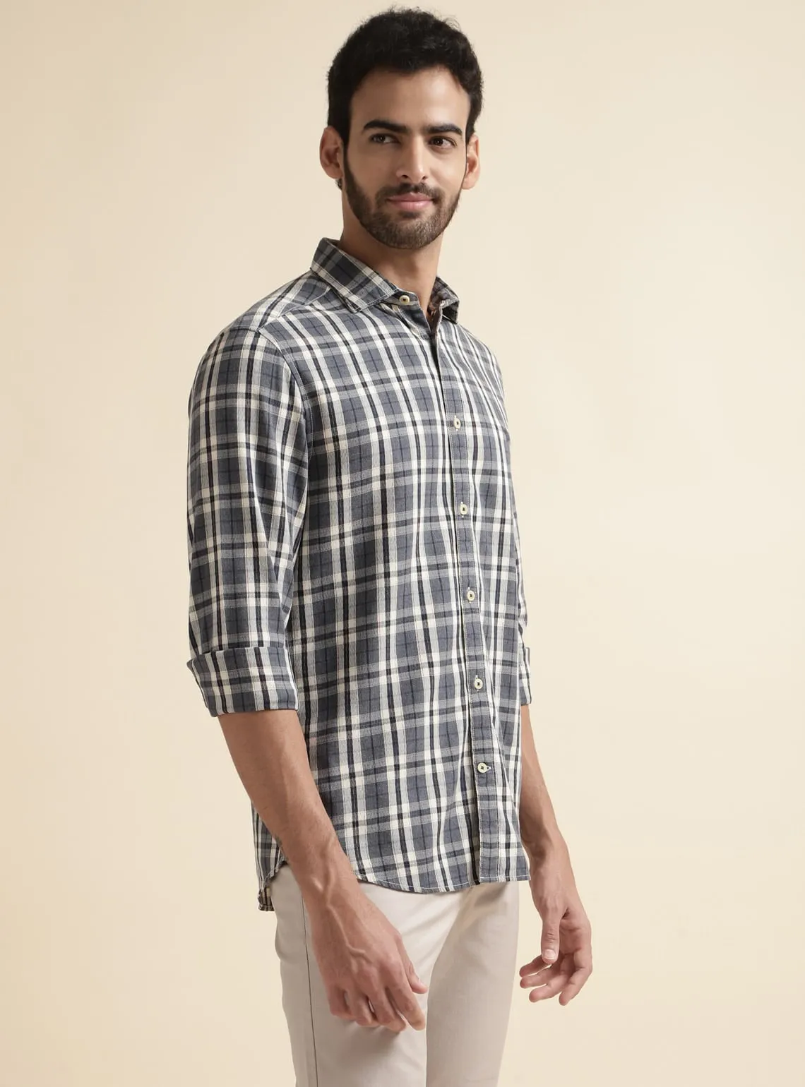 Dark Navy Grid Shirt