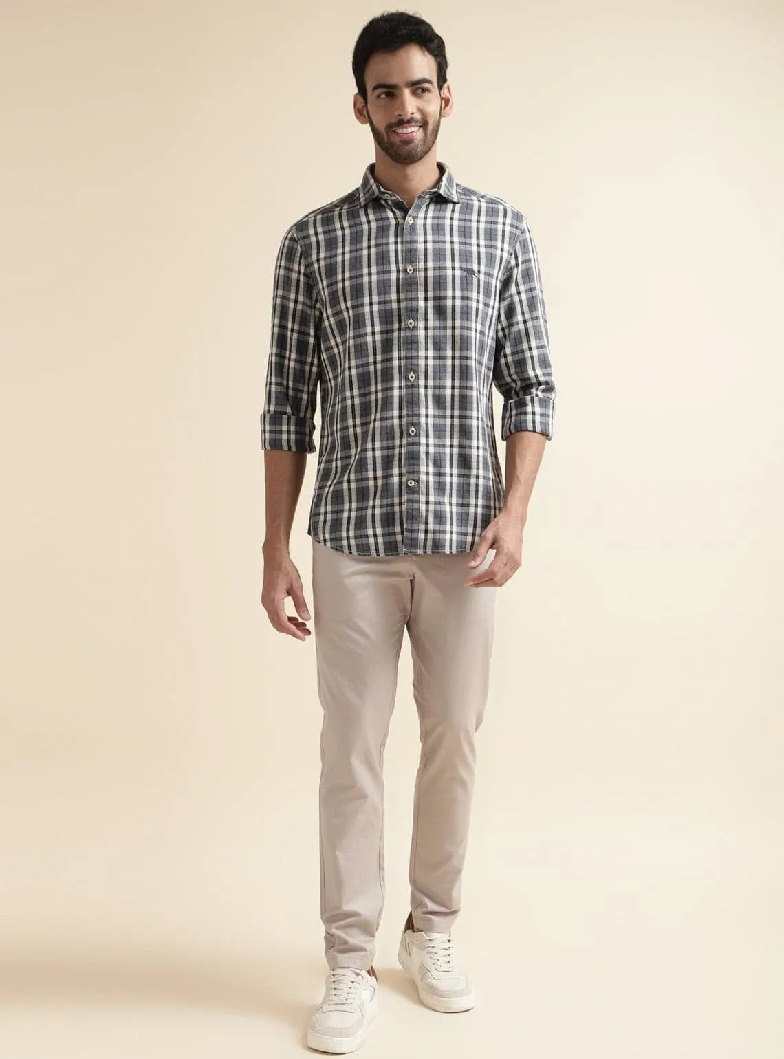 Dark Navy Grid Shirt