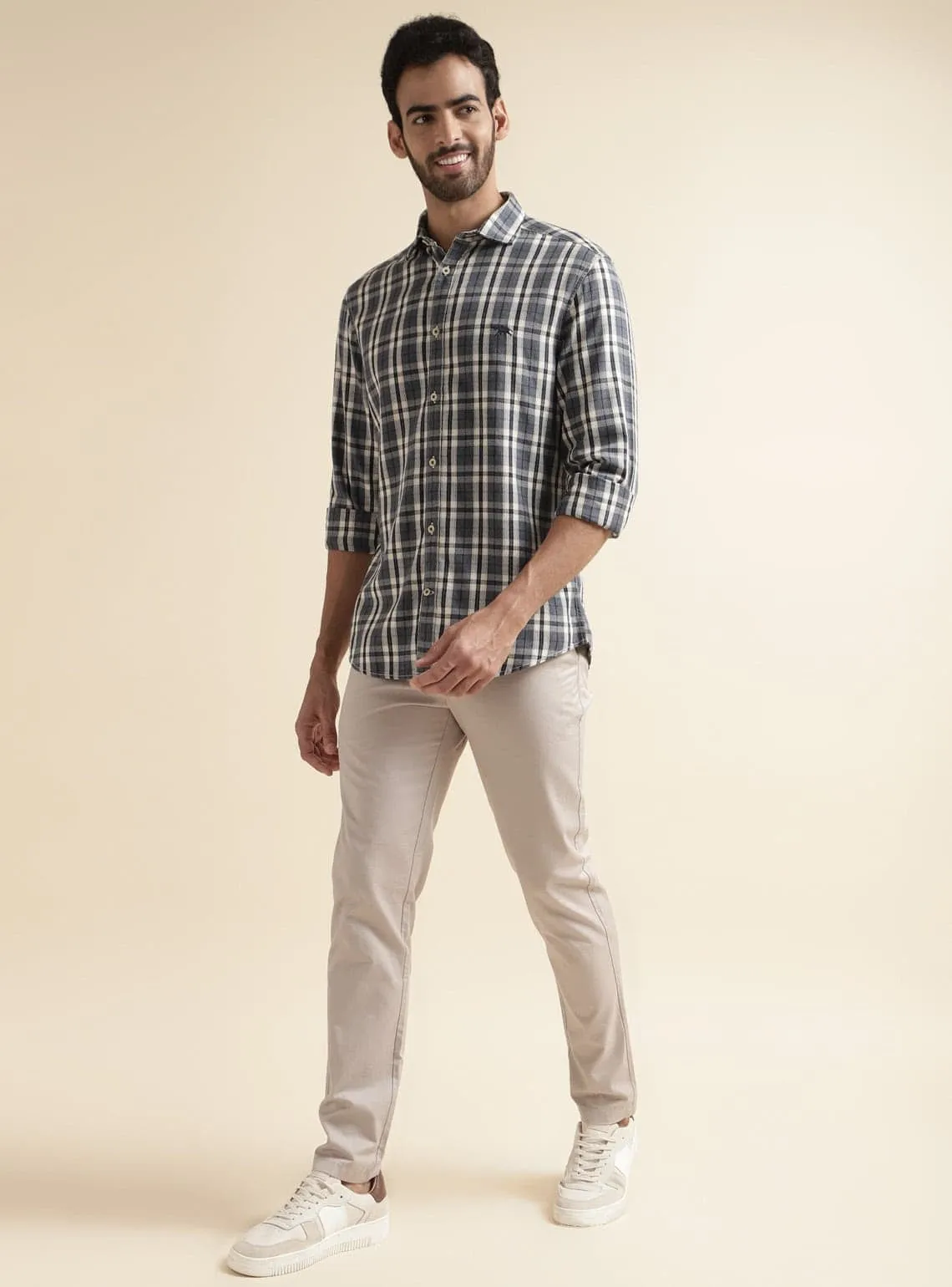 Dark Navy Grid Shirt