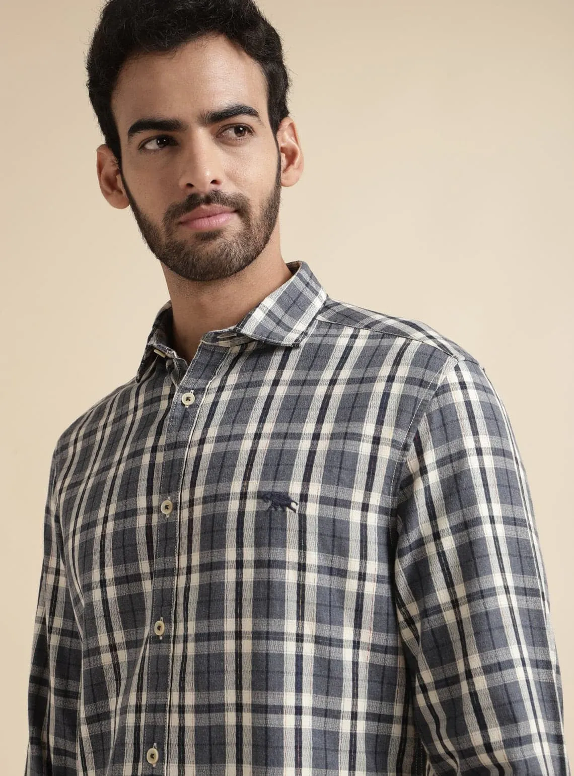Dark Navy Grid Shirt