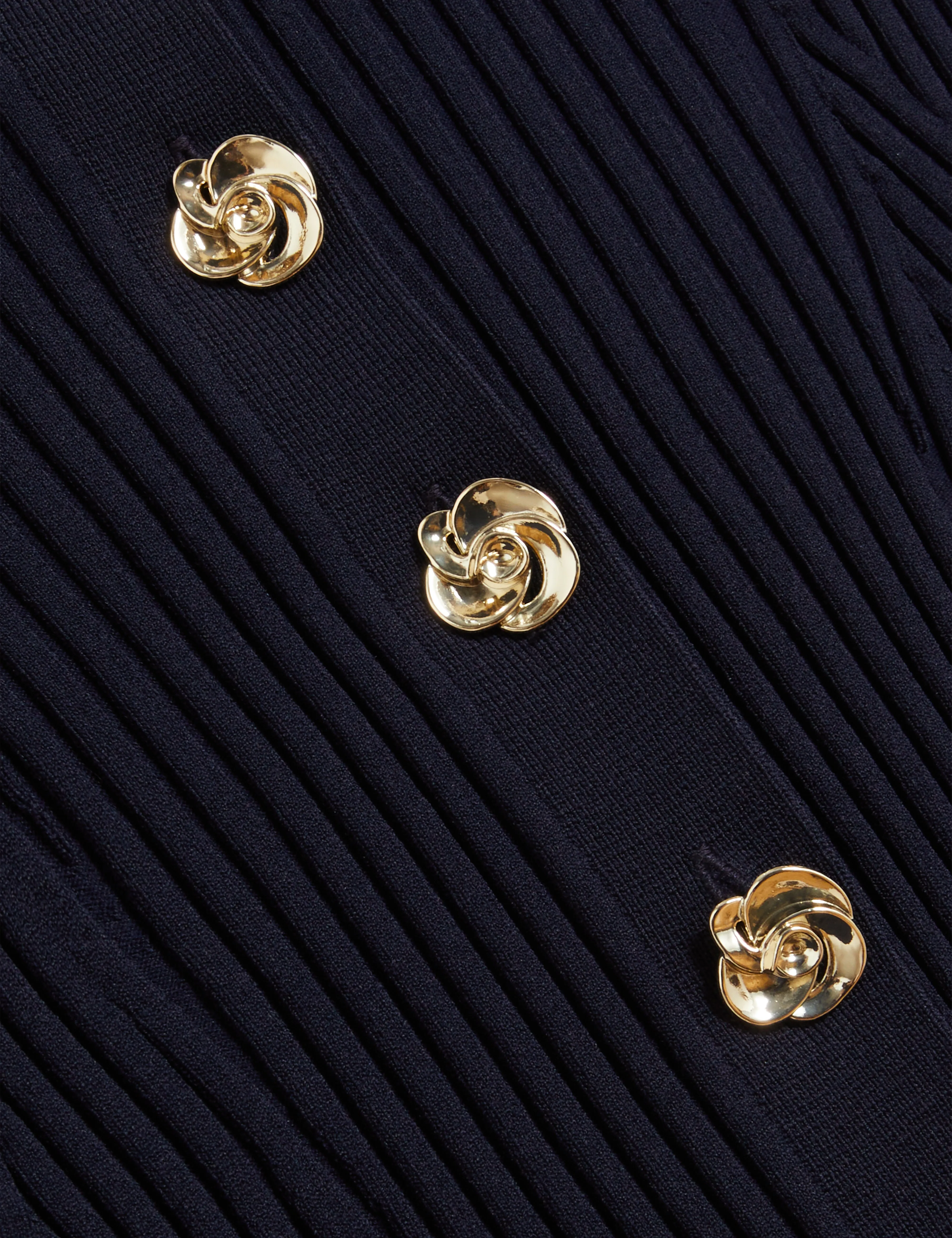 Dayyzi Rib Knit Biker Detail Cardigan Navy