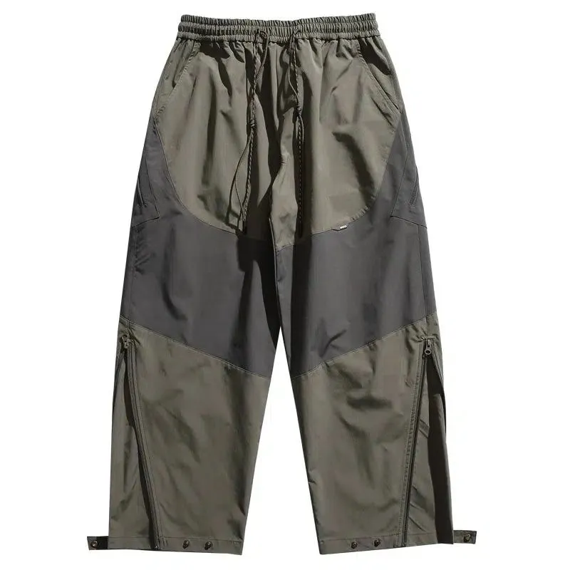 Drawstring Zipper Slit Track Pants