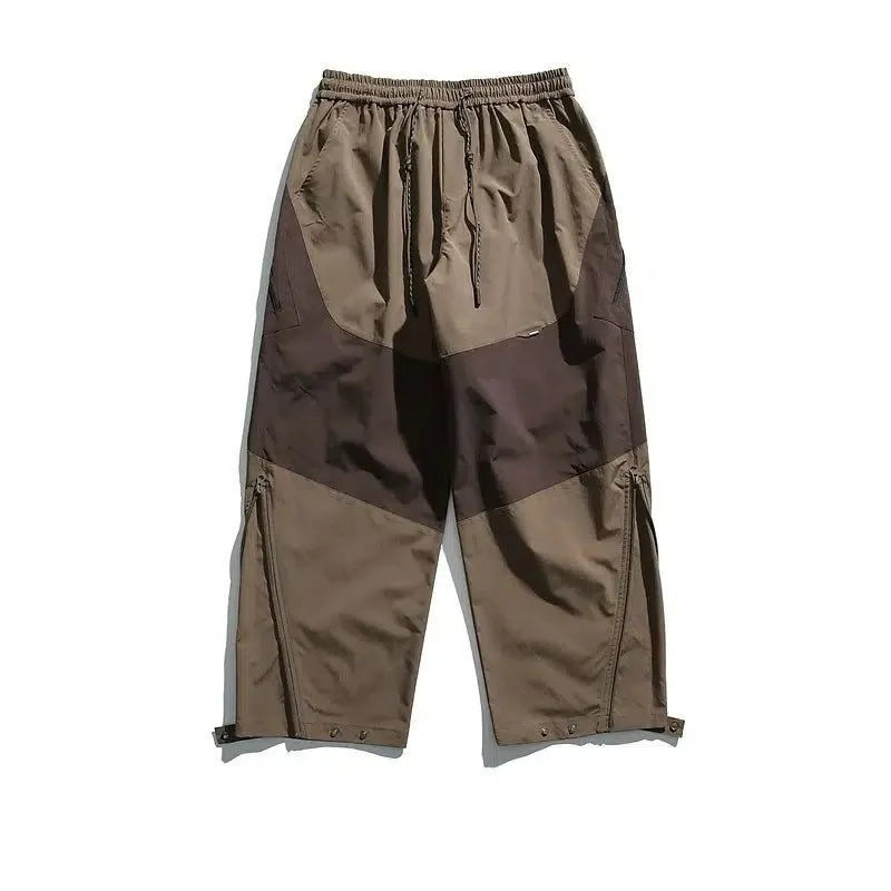 Drawstring Zipper Slit Track Pants