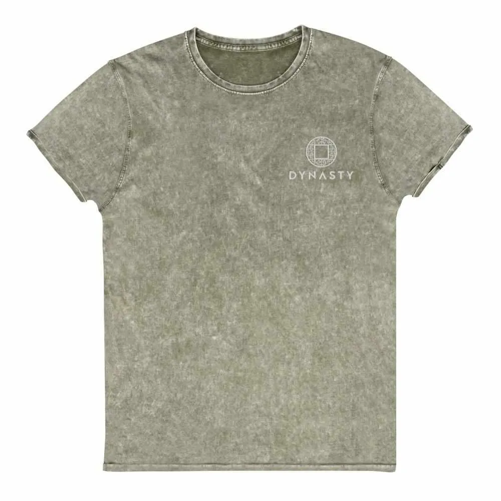 Dynasty Emblem Embroidered Denim T-Shirt