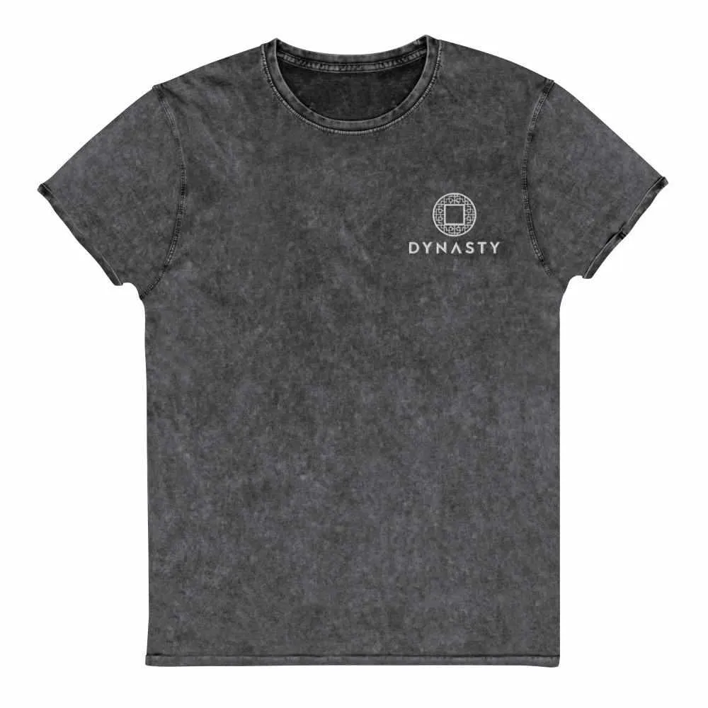 Dynasty Emblem Embroidered Denim T-Shirt
