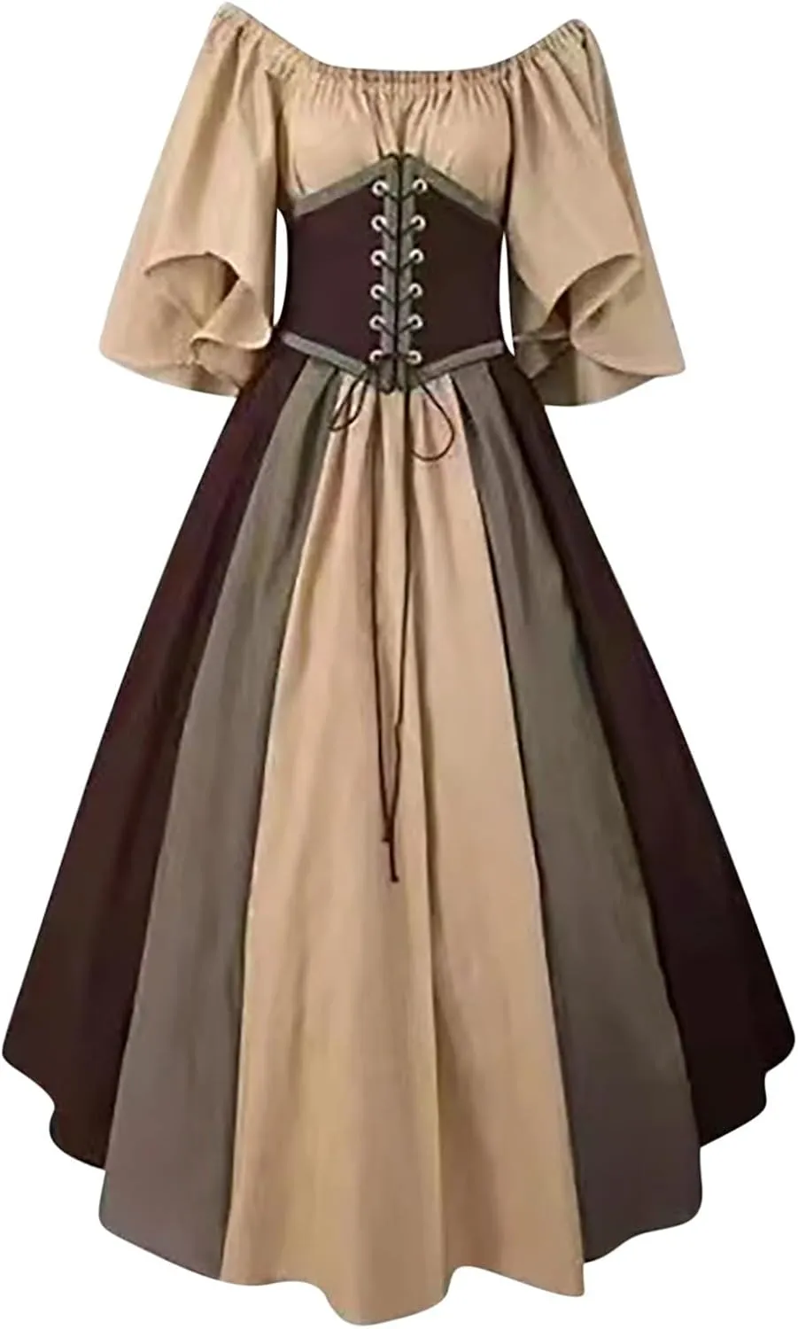 Formal Dresses for Women Medieval Renaissance Costume Elegant Elastic High Waist Wedding Cocktail Party Maxi Dress