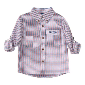 Founders Kids Fishing Shirt in Americana Plaid