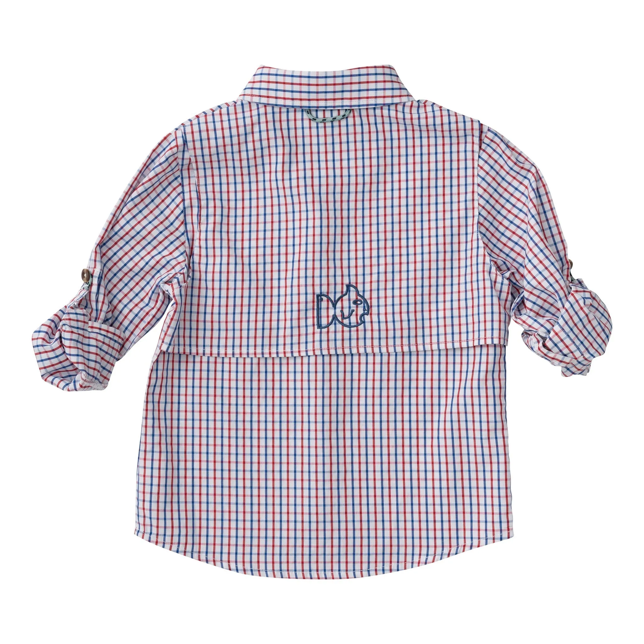 Founders Kids Fishing Shirt in Americana Plaid