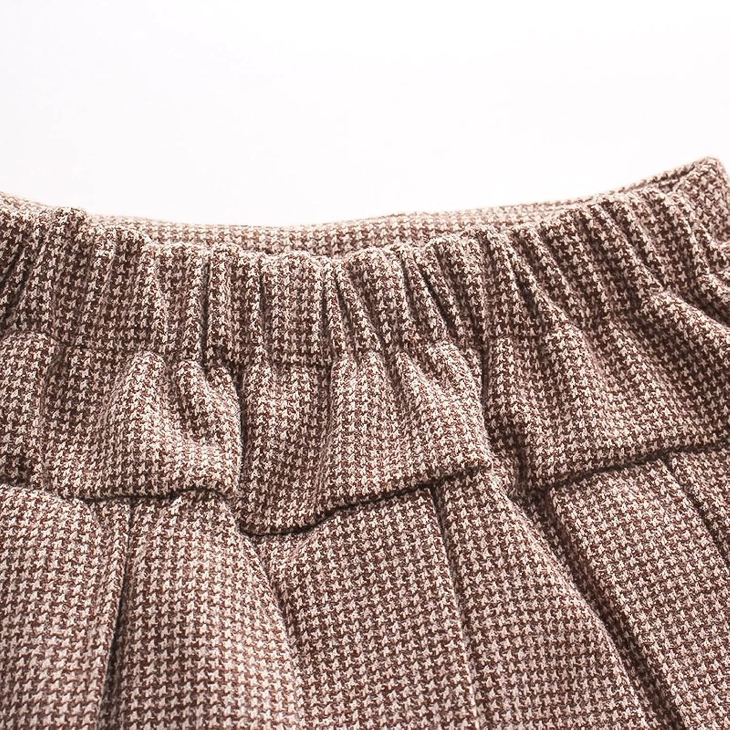 Girl's Midi Skirt Kids Girls Winter Woolen Button Skirt Plaid Prints Pleated Skirt Party Dance Skirt Low Rise