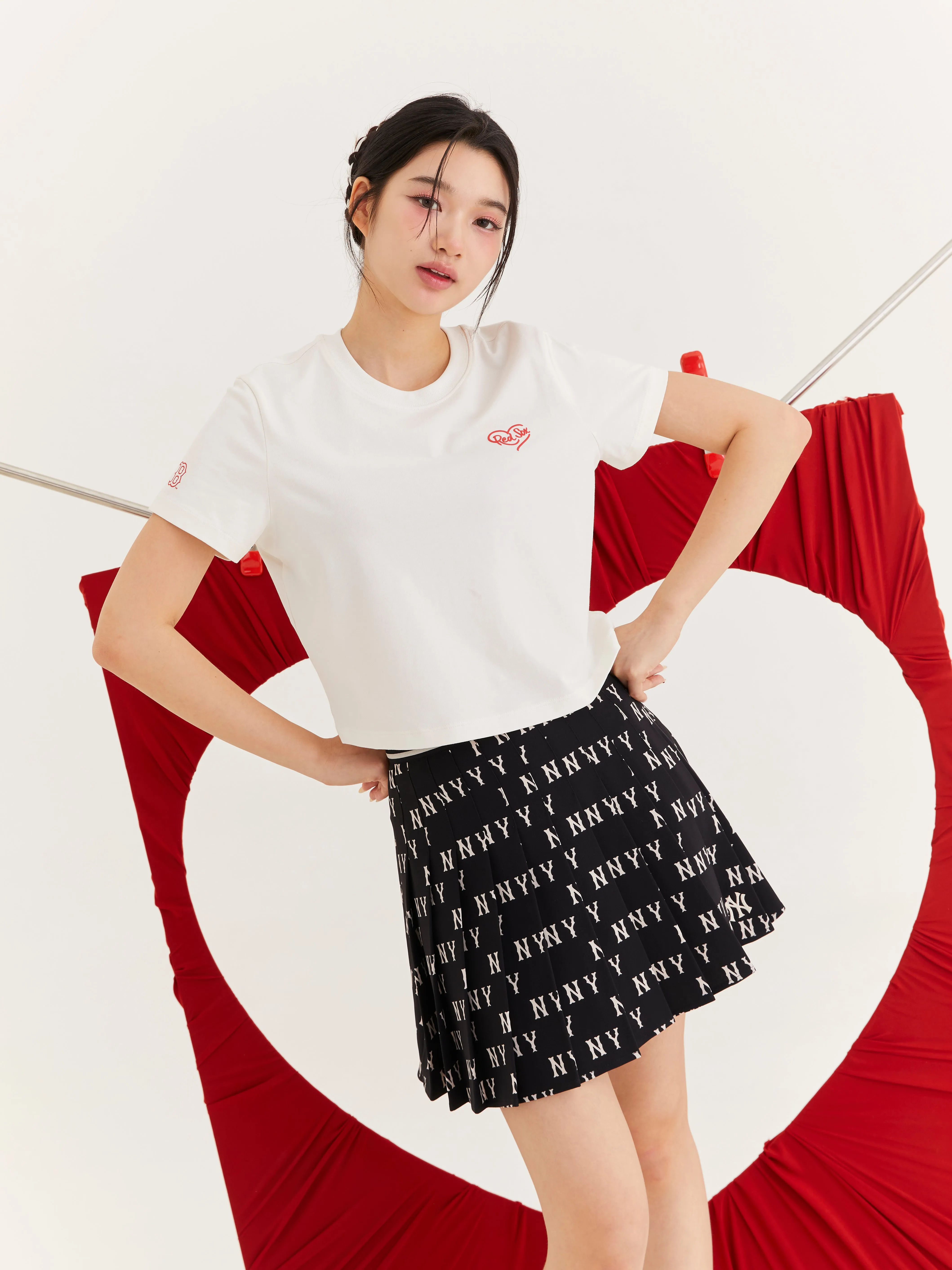 Heart Boston Red Sox Crop T-Shirts