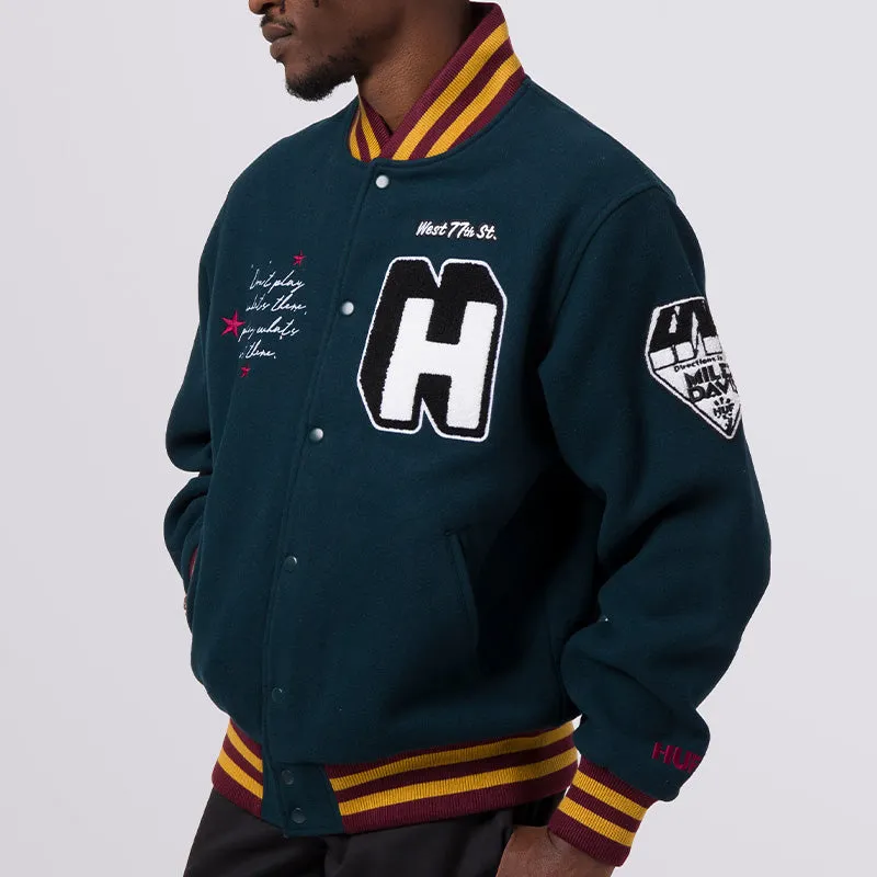 HUF X MILES DAVIS PANGAEA VARSITY JACKET
