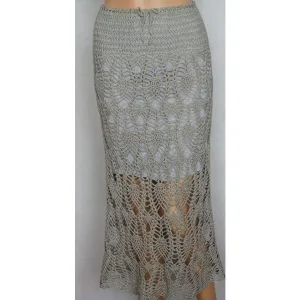 Ivory crochet midi skirt