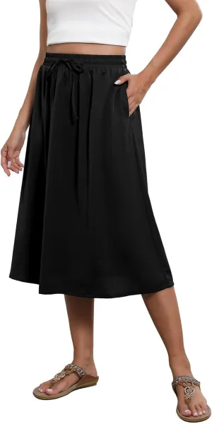 Long Skirts for Women Summer Casual Country Cute Beach Smocked Festival Floral Business Flutter Travel Flowy Skirts