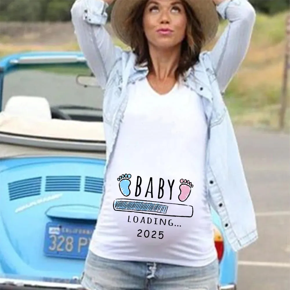 Maternity Pregnant Baby Loading T Shirts