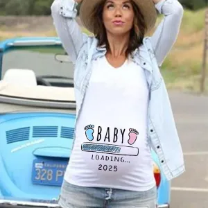 Maternity Pregnant Baby Loading T Shirts