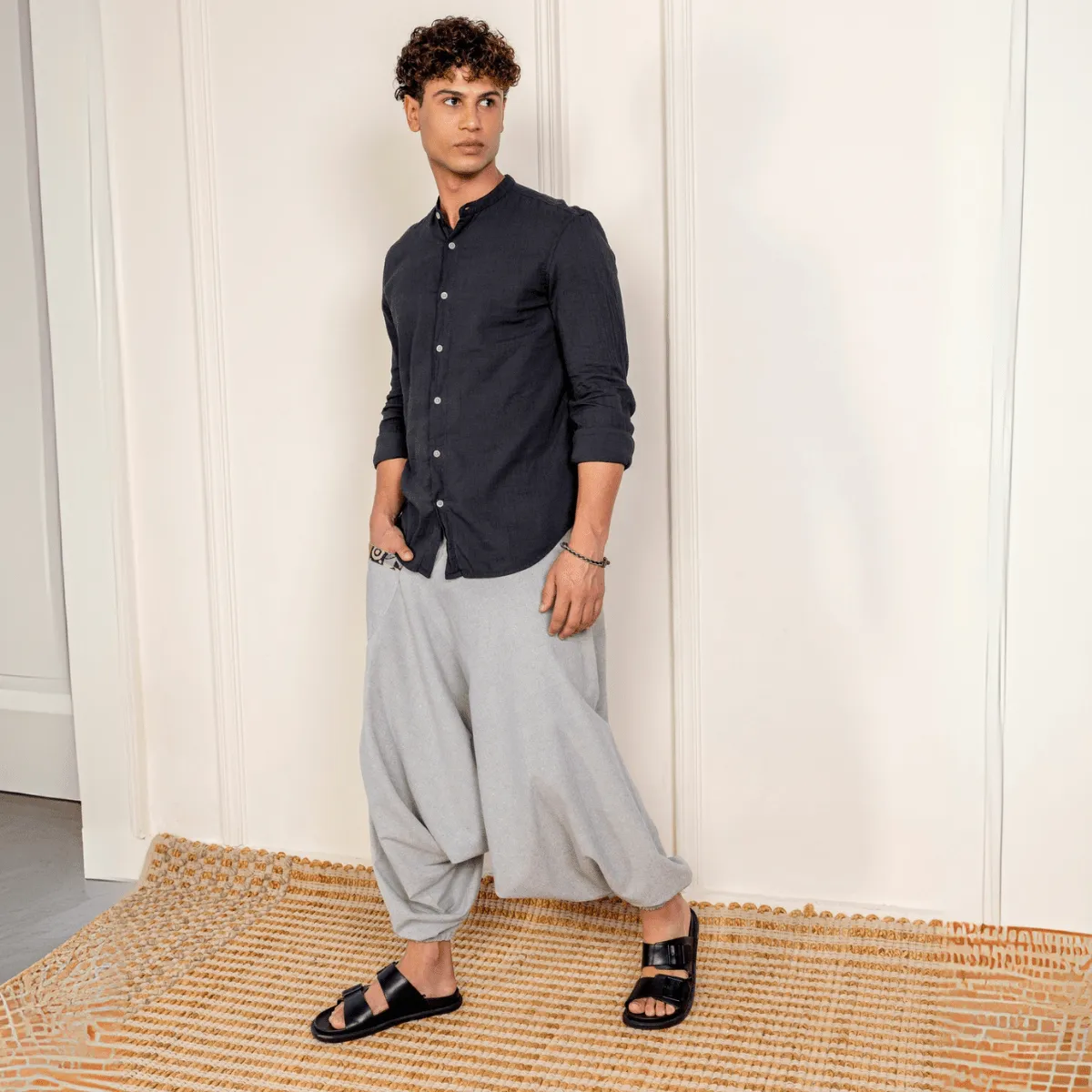 Men's Aladdin Harem Pants | Melange Grey