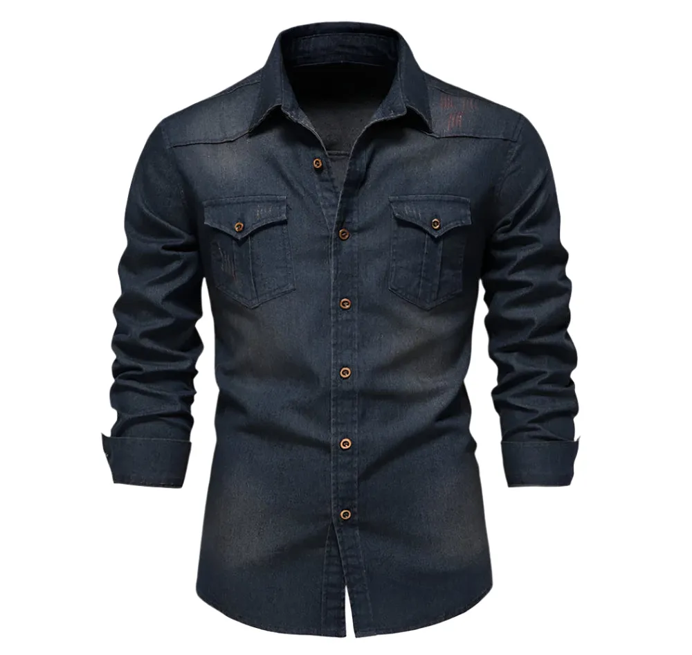 Men's Denim Long Sleeve Casual Shirt