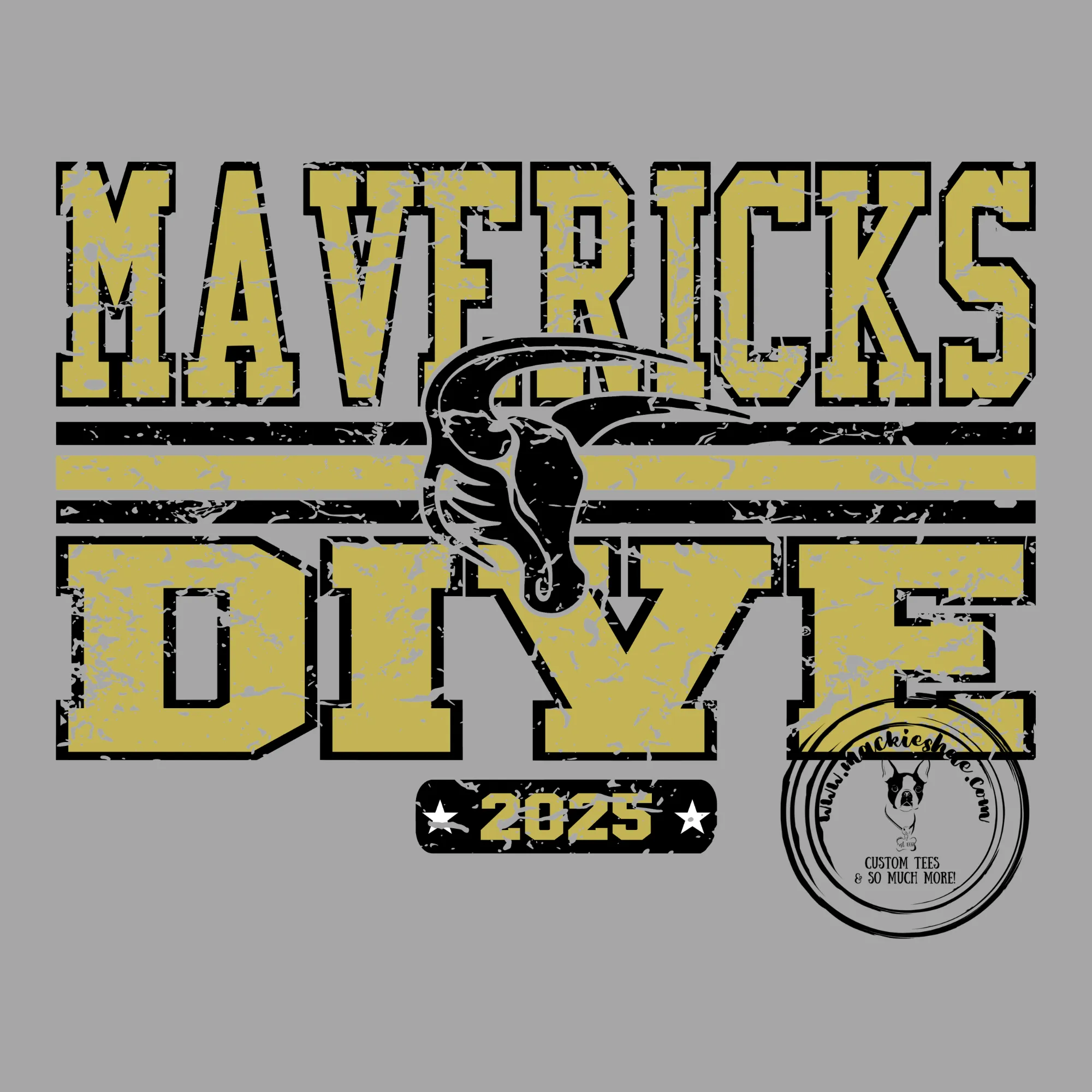 MSHS Swim- Mavericks Dive 2025 Distressed with Maverick Grey Gear