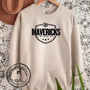MSHS Swim- Mavericks Swimming Star Sand Crewneck Sweatshirt (Adult Sizes only)