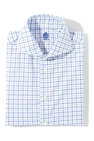 Panamera Cotton Check Shirt In Blue