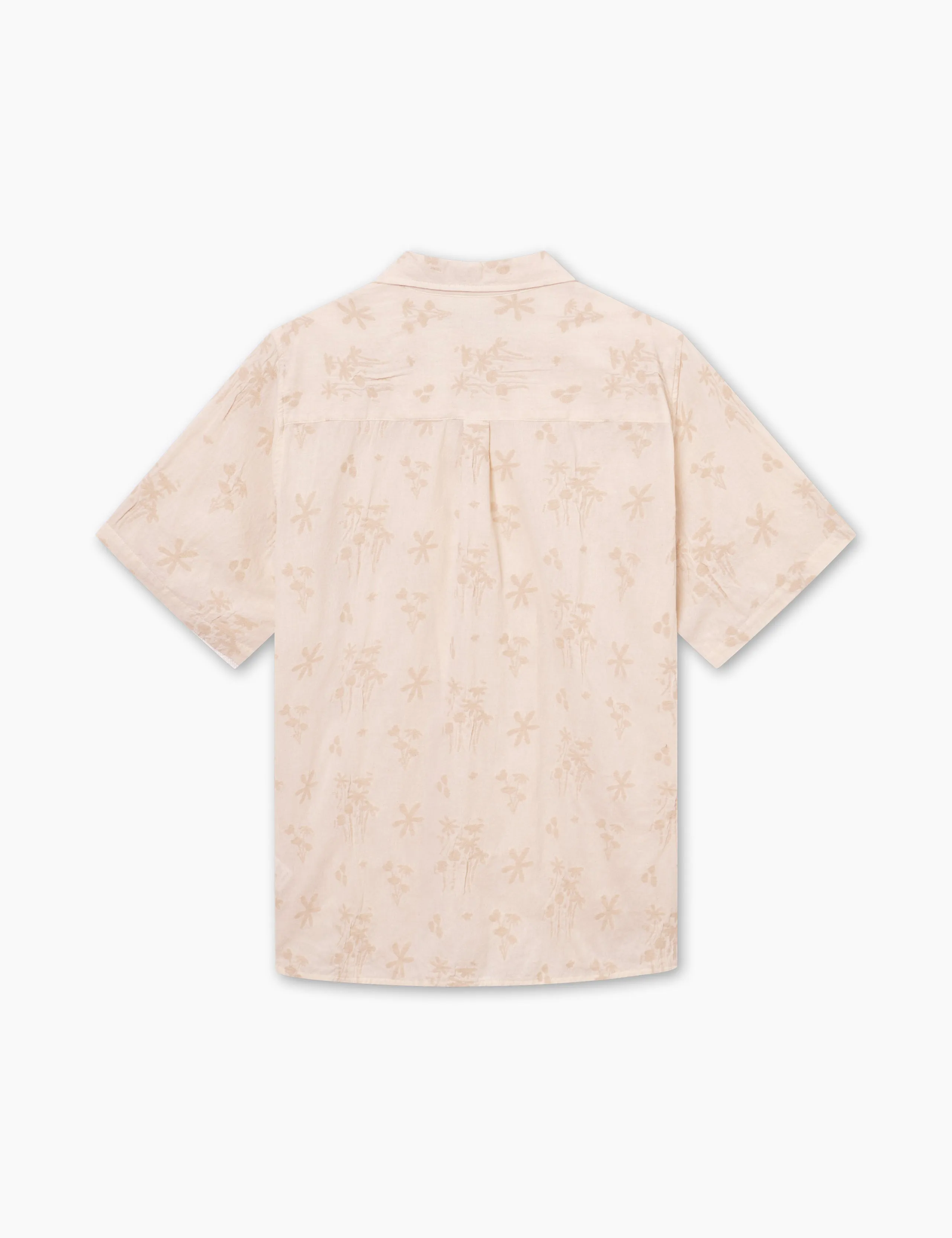 PEER FLOWER JACQUARD SS SHIRT - CLOUD