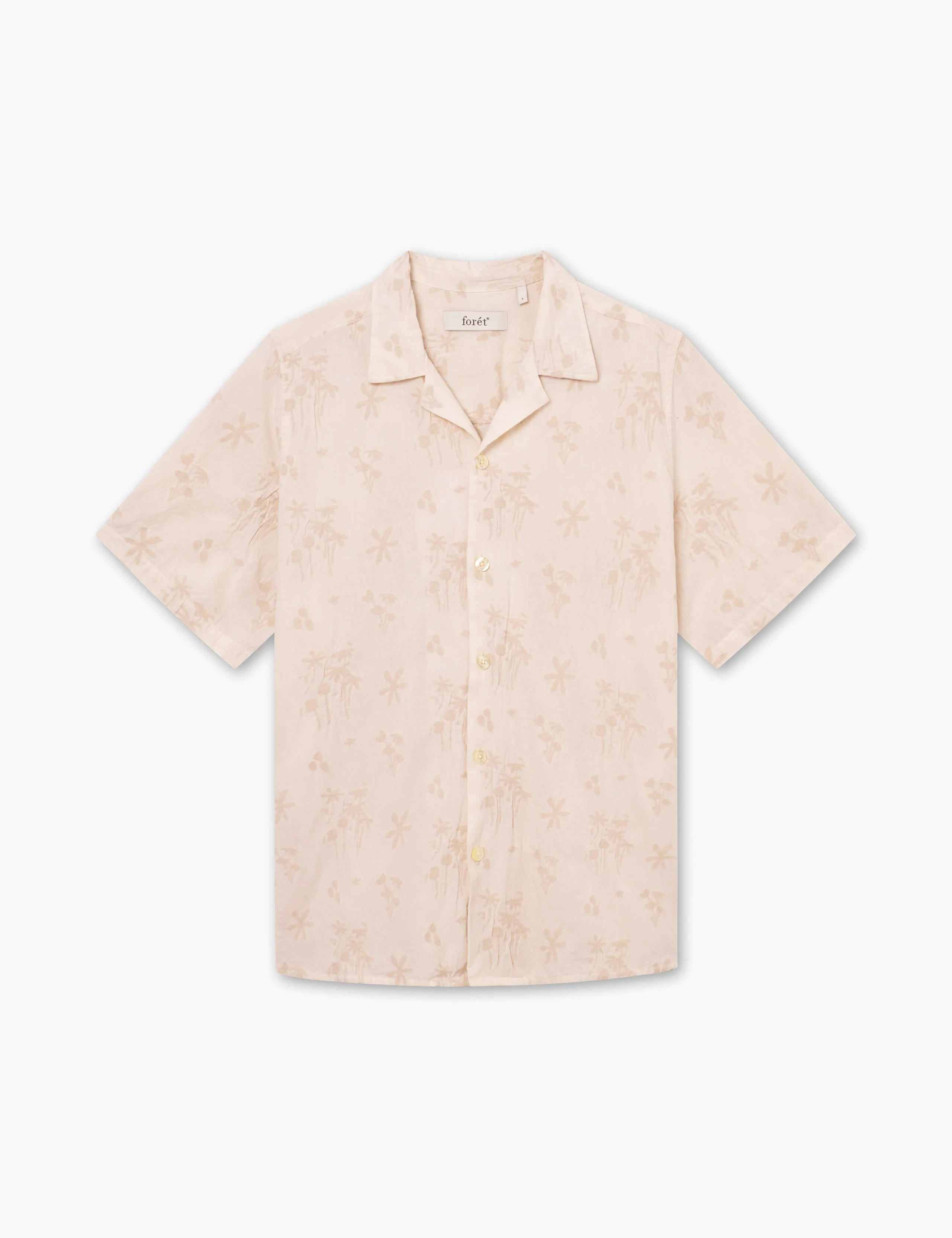 PEER FLOWER JACQUARD SS SHIRT - CLOUD