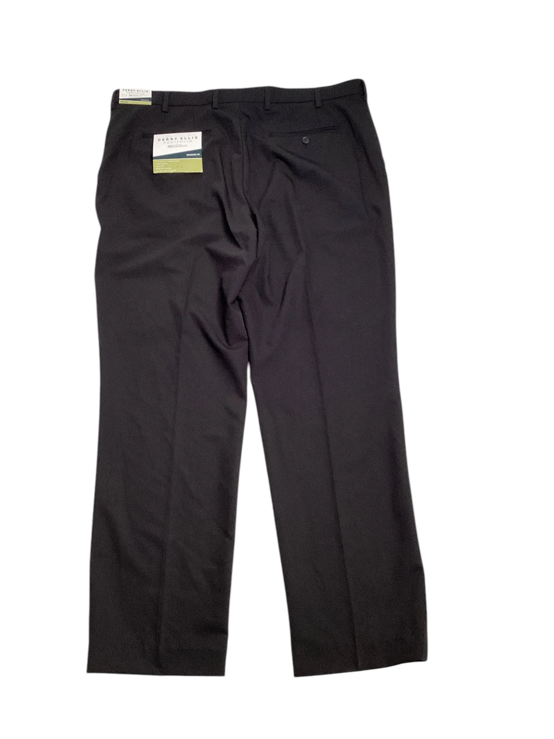 Perry Ellis Portfolio Mens Modern fit Dress Pants 32 / 30 Black Solid