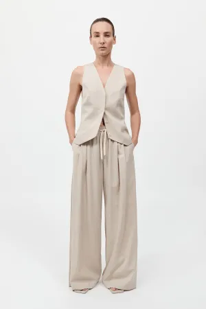Pinstripe Wool Drawstring Pants