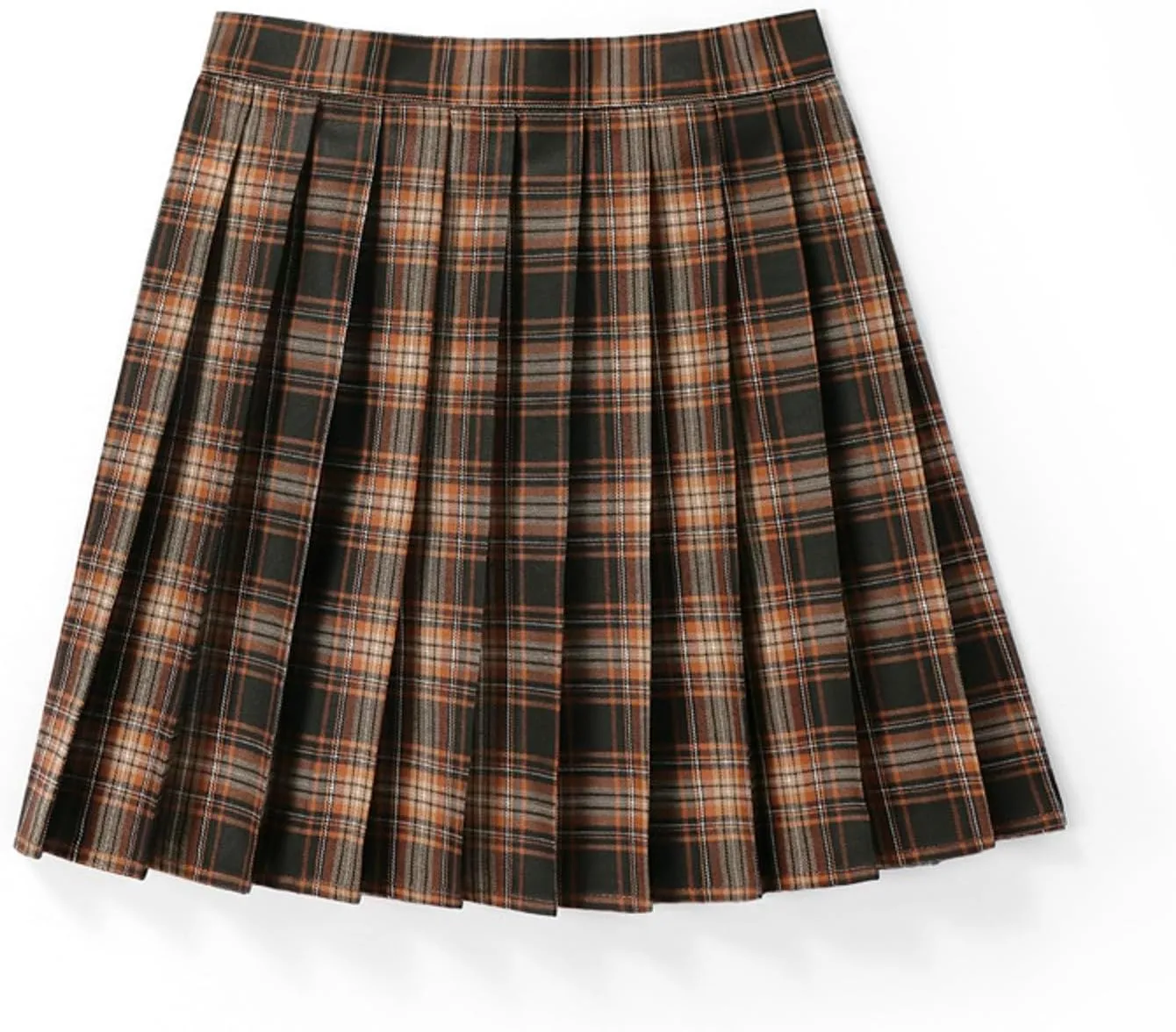 Pleated Skirts for Women Plus Size Y2K High Waist A-Line Tummy Control Uniform Trendy Plaid Mini Skirt for Girls