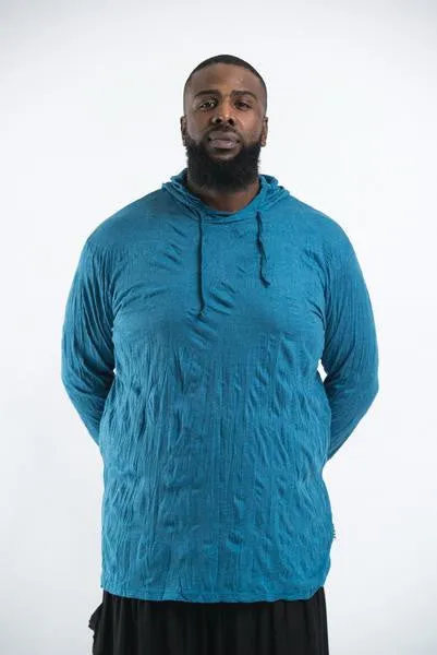 Plus Size Sure Design Unisex Blank Hoodie Denim Blue