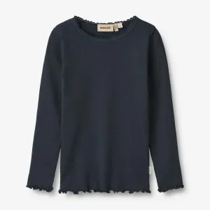 Rib T-Shirt L/S Reese - navy