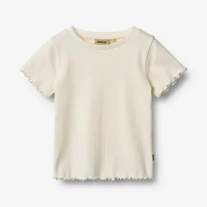 Rib T-shirt S/S Alicia - ivory