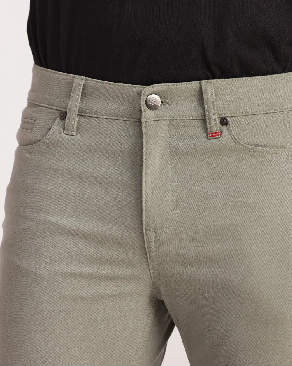 Skinny Fit Five-Pocket Luxe Pants - Pastel Sage
