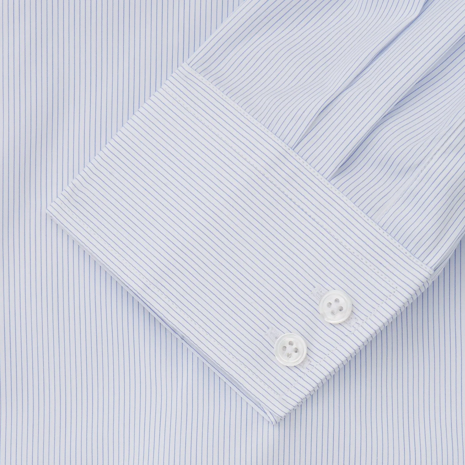 Sky Blue Bengal Stripe Tailored Fit Shirt with Kent Collar and 2-Button Cuffs