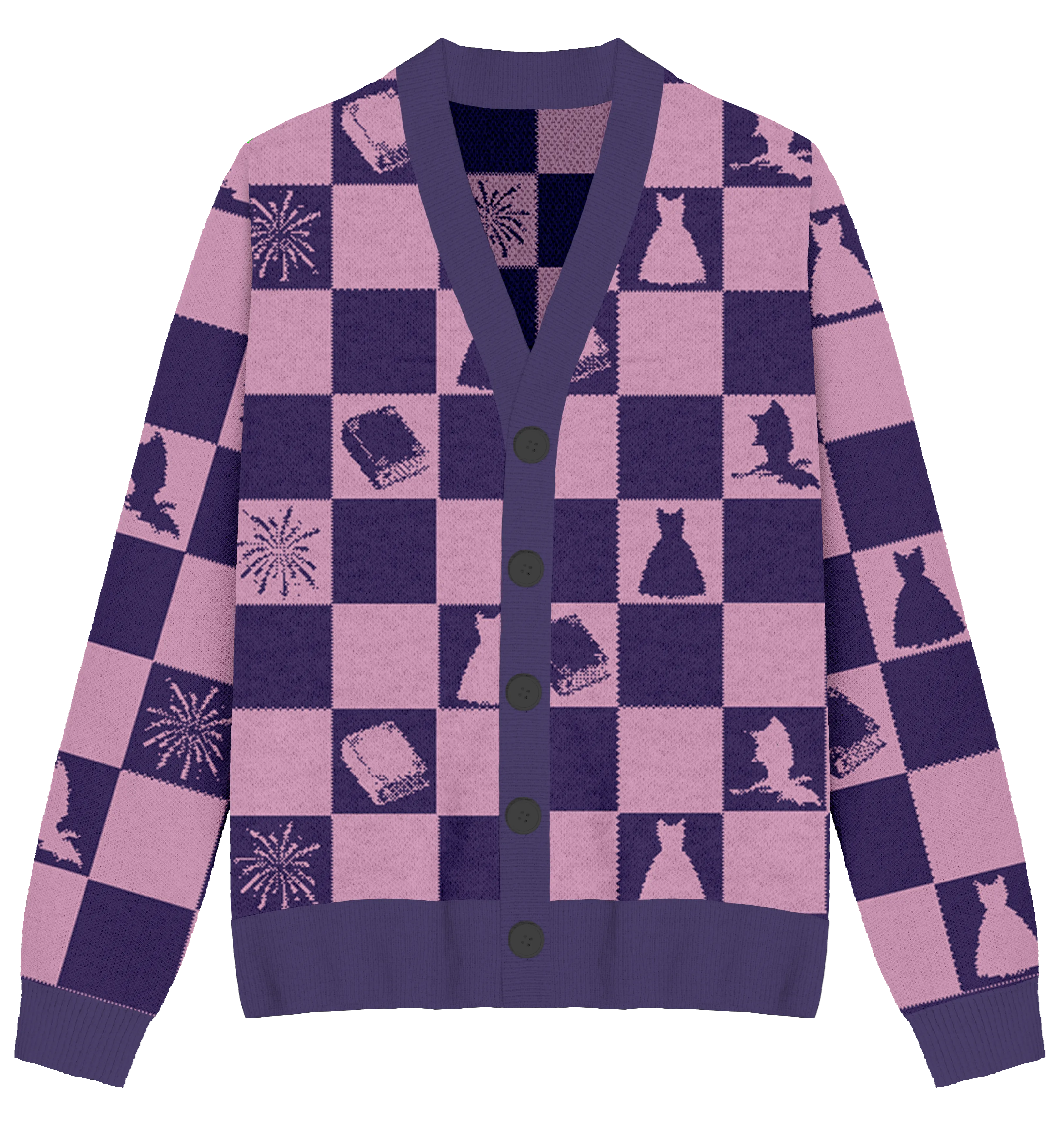 Speak Now Checkered Knit Cardigan