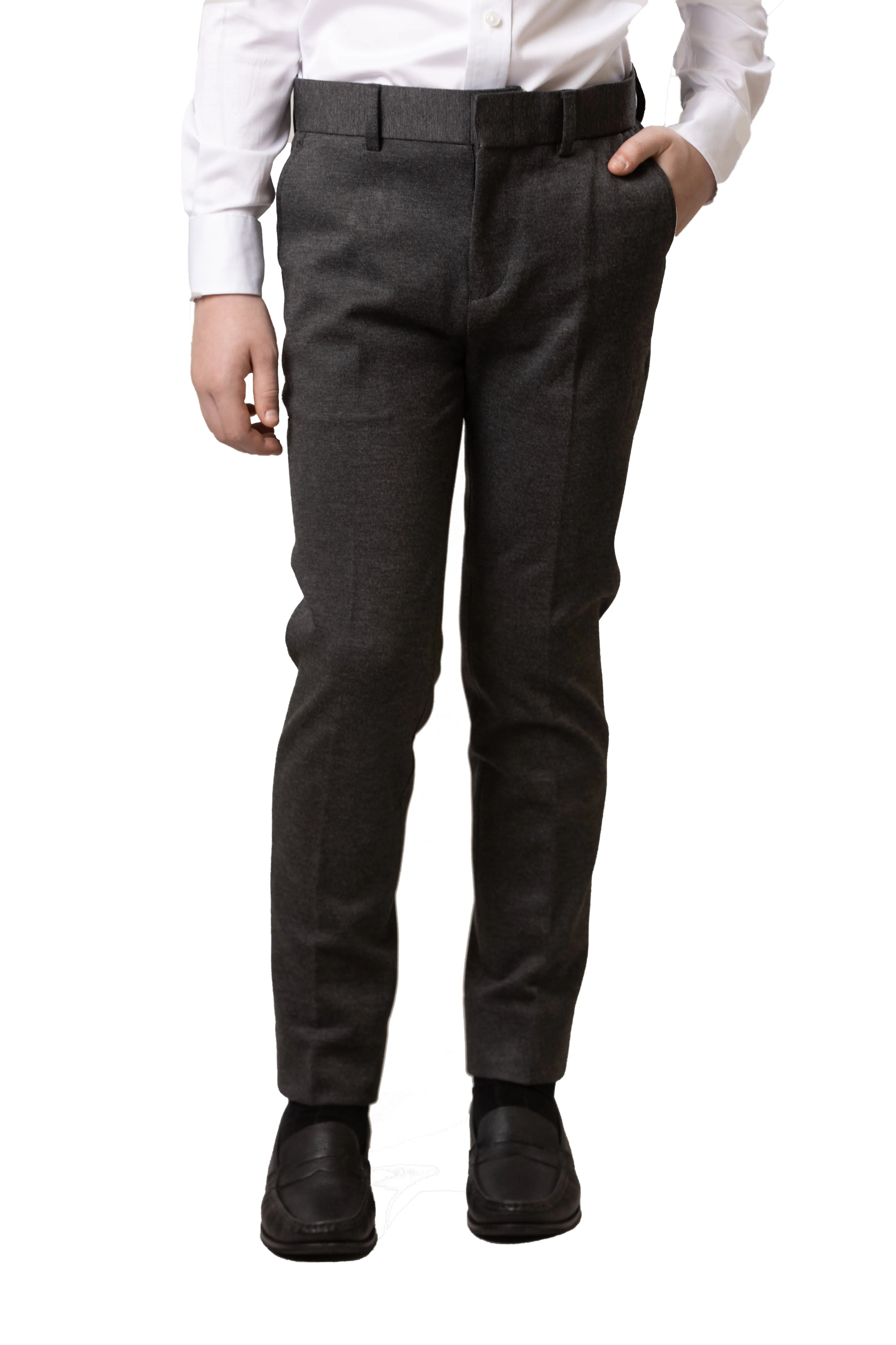 T.O. Boy's Soho Stretch Pants - Charcoal