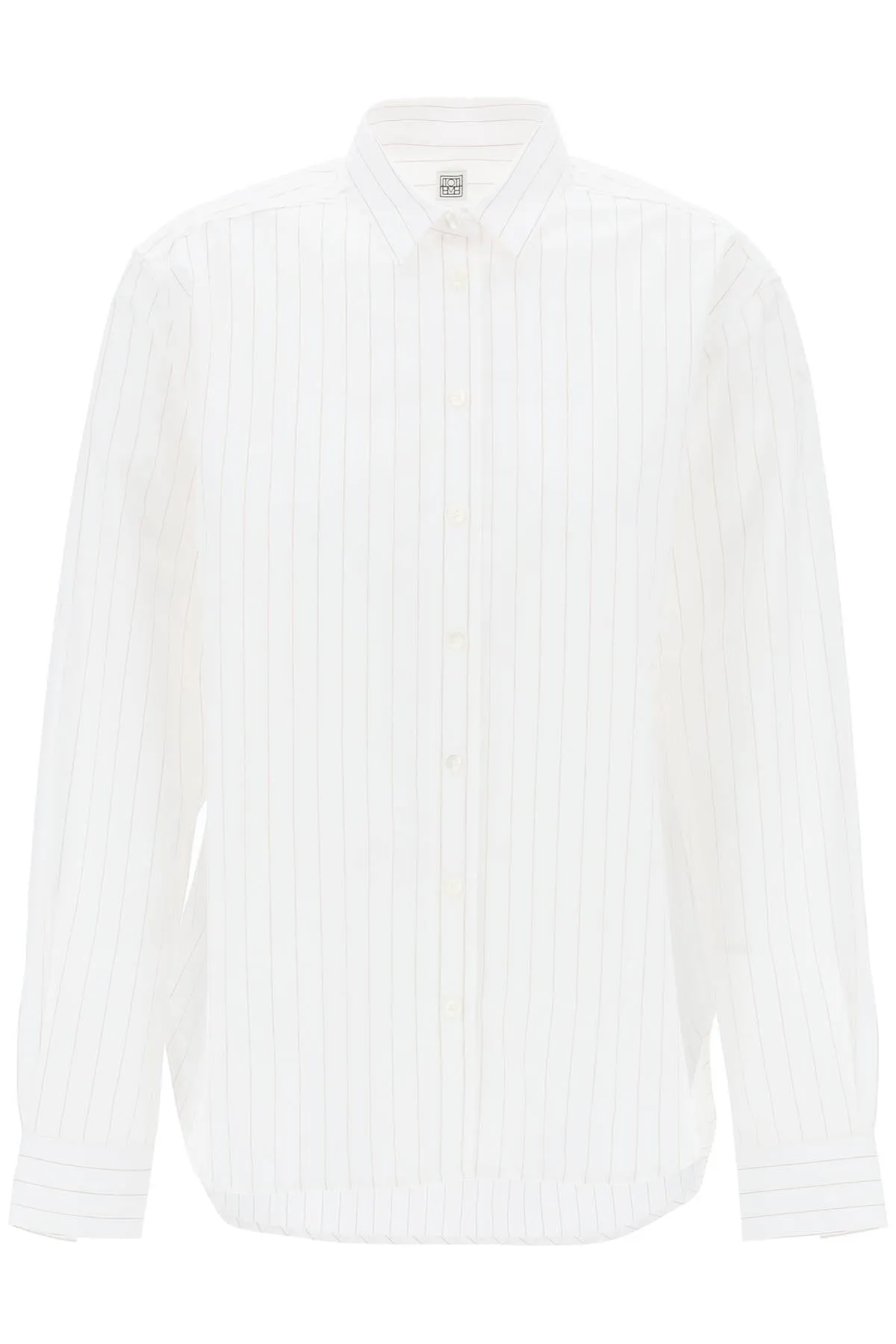 Toteme striped signature dress shirt 234 WRT810 FB0119 WHITE OCHRE PINSTRIPE