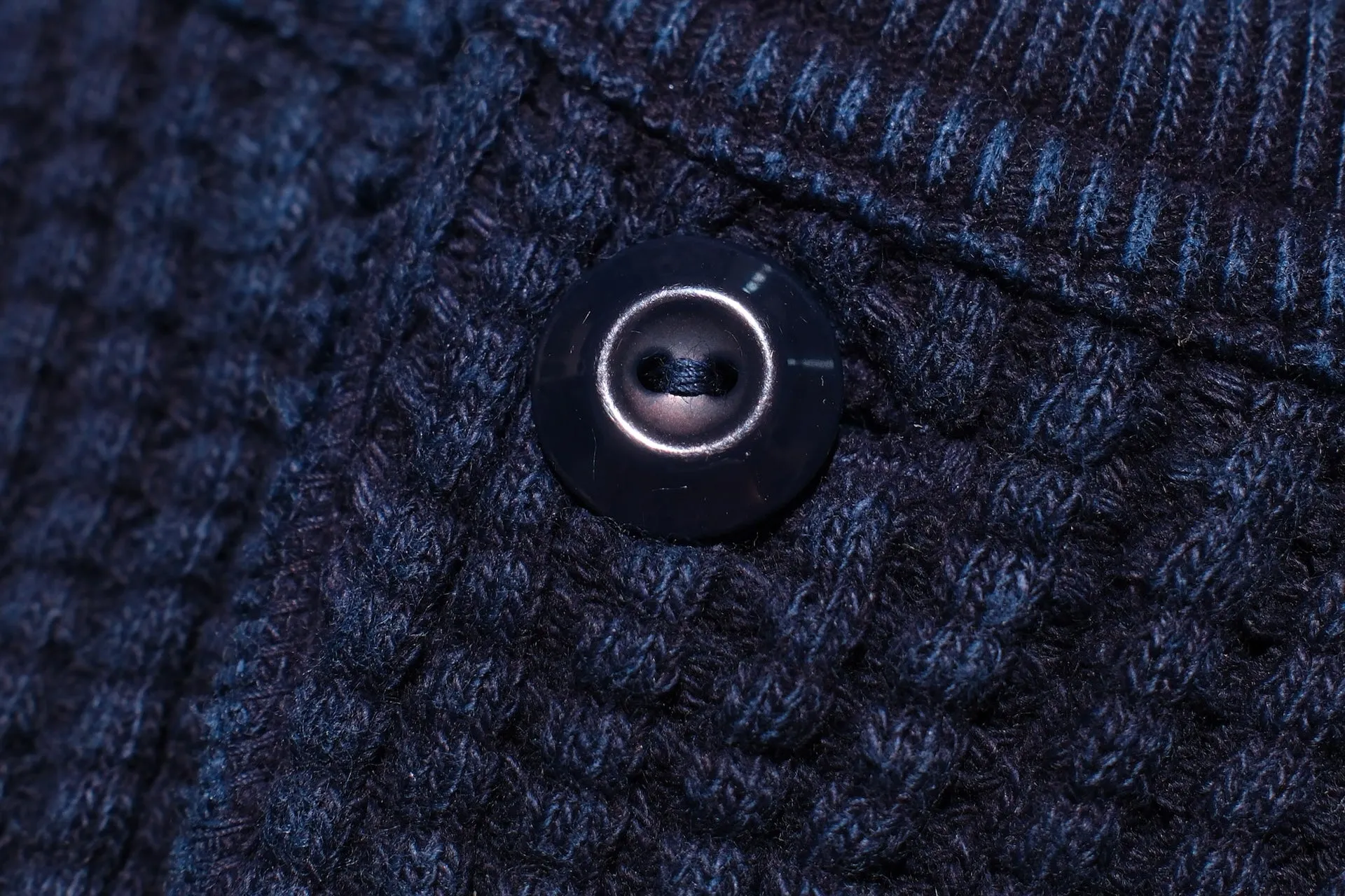 UES Ultra Heavyweight "Big Waffle" L/S Henley Thermal (Indigo)